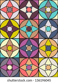 Retro pattern of geometric shapes. Colorful mosaic. Geometric hipster retro background. Retro triangle background