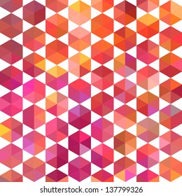 Retro pattern of geometric shapes. Colorful mosaic banner. Geometric hipster retro background with place for your text. Retro triangle background