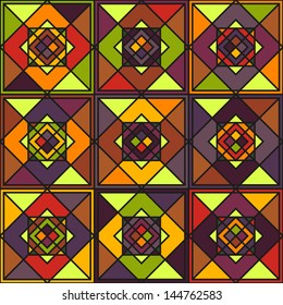 Retro pattern of geometric shapes. Colorful mosaic. Geometric hipster retro background. Retro triangle background