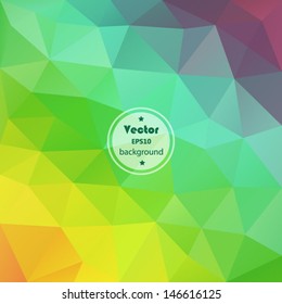 Retro pattern of geometric shapes. Colorful mosaic banner. Geometric hipster retro background with place for your text.Rainbow triangle background. EPS10
