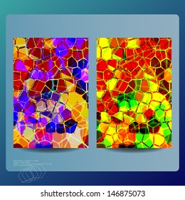 Retro pattern of geometric shapes. Colorful mosaic banner. Geometric retro background with place for your text. Retro triangle background