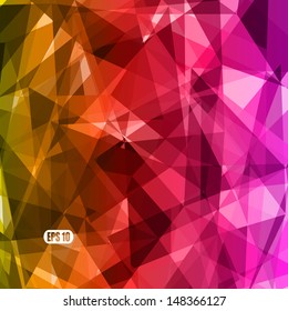 Retro pattern of geometric shapes. Colorful mosaic banner. Geometric retro background with place for your text. Retro triangle background. Vector eps10. 