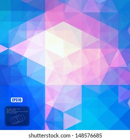 Retro pattern of geometric shapes. Colorful mosaic banner. Geometric retro background with place for your text. Retro triangle background. Vector eps10. 