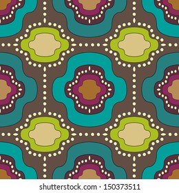 Retro pattern of geometric shapes. Colorful mosaic. Geometric oriental background. Vector