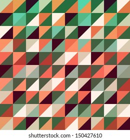Retro pattern of geometric shapes. Colorful mosaic banner. Geometric hipster retro background with place for your text. Retro triangle background
