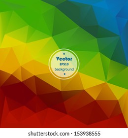 Retro pattern of geometric shapes. Colorful mosaic banner. Geometric hipster retro background with place for your text.Rainbow triangle background. EPS10