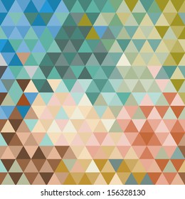 Retro pattern of geometric shapes. Colorful mosaic banner. Geometric retro background with place for your text. Retro triangle background