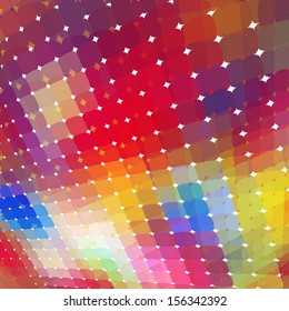 Retro pattern of geometric shapes.  Colorful mosaic banner. Geometric retro background with place for your text. Retro triangle background. 