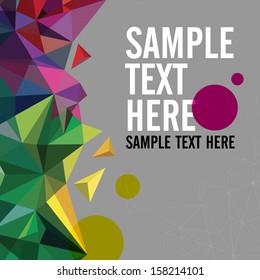 Retro pattern of geometric shapes. Colorful mosaic banner. Geometric hipster retro background with place for your text. Retro triangle background 