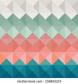 Retro pattern of geometric shapes. Colorful mosaic banner. Geometric hipster retro background with place for your text. Retro triangle background.Vector illustration.