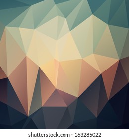 Retro pattern of geometric shapes. Colorful mosaic banner. Geometric retro background with place for your text. Retro triangle background. 