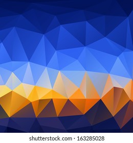 Retro pattern of geometric shapes. Colorful mosaic banner. Geometric retro background with place for your text. Retro triangle background. 