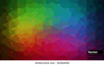 Retro pattern of geometric shapes. Colorful mosaic backdrop. 