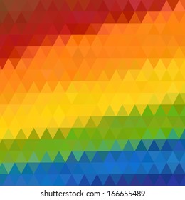 Retro pattern of geometric shapes. Colorful mosaic banner. Geometric background with place for your text. Retro triangle background. Vector background
