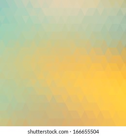 Retro pattern of geometric shapes. Colorful mosaic banner. Geometric background with place for your text. Retro triangle background. Vector background
