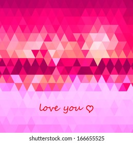 Retro pattern of geometric shapes. Colorful mosaic banner. Geometric background with place for your text. Retro triangle background. Vector background