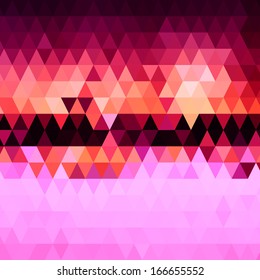 Retro pattern of geometric shapes. Colorful mosaic banner. Geometric background with place for your text. Retro triangle background. Vector background