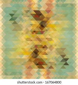 Retro pattern of geometric shapes. Colorful mosaic banner. Geometric background with place for your text. Retro triangle background. Vector background 