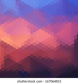 Retro pattern of geometric shapes. Colorful mosaic banner. Geometric background with place for your text. Retro triangle background. Vector background 
