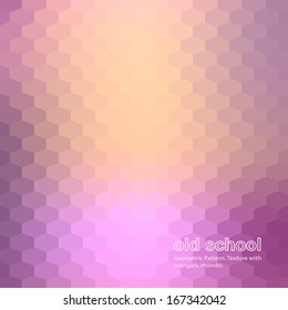 Retro pattern of geometric shapes. Colorful mosaic banner. Geometric background with place for your text. Retro triangle background. Abstract background for design. Vector Illustration 