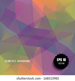 Retro pattern of geometric shapes. Colorful mosaic banner. Geometric hipster retro background with place for your text. Retro triangle background