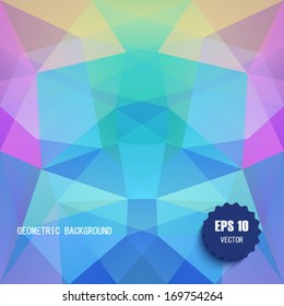 Retro pattern of geometric shapes. Colorful mosaic banner. Geometric hipster retro background with place for your text. Retro triangle background. EPS10