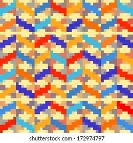 Retro pattern of geometric shapes. Colorful mosaic banner. Geometric background with place for your text. Vector background 