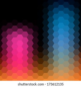 Retro pattern of geometric shapes. Colorful mosaic banner. Geometric background with place for your text. Retro triangle background. Vector eps10.