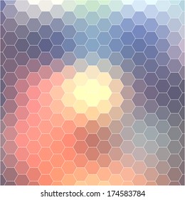 Retro pattern of geometric shapes. Colorful mosaic banner. Geometric background with place for your text. Retro triangle background. Vector eps10. 