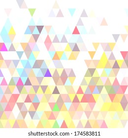 Retro pattern of geometric shapes. Colorful mosaic banner. Geometric background with place for your text. Retro triangle background. Vector eps10. 