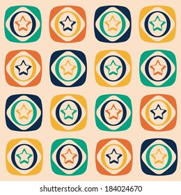 Retro pattern of geometric shapes. Colorful mosaic banner.