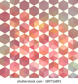 Retro pattern of geometric shapes. Colorful mosaic banner. Geometric hipster retro background with place for your text. Retro triangle background