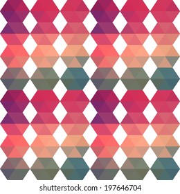 Retro pattern of geometric shapes. Colorful mosaic banner. Geometric hipster retro background with place for your text. Retro triangle background
