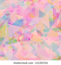 Retro pattern of geometric shapes. Colorful mosaic banner. Geometric hipster retro background with place for your text. Retro triangle background