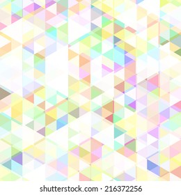 Retro pattern of geometric shapes. Colorful mosaic banner. Geometric hipster retro background with place for your text. Retro triangle background