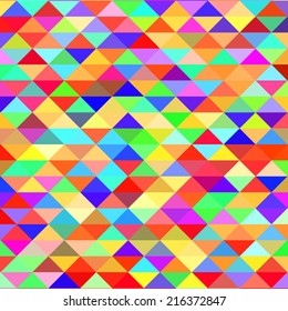 Retro pattern of geometric shapes. Colorful mosaic banner. Geometric hipster retro background with place for your text. Retro triangle background