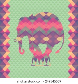 Retro pattern of geometric shapes. Colorful mosaic banner. Geometric hipster retro background with place for your text. Vector illustration.