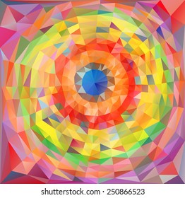 Retro pattern of geometric shapes. Colorful mosaic banner. Geometric hipster retro background with place for your text. Retro triangle background 