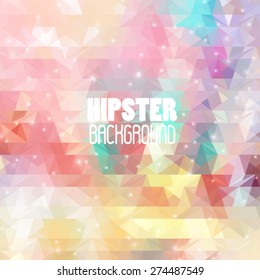 Retro pattern of geometric shapes. Colorful mosaic banner. Hipster Vector background retro  with place for your text.  Vintage. Backdrop . 