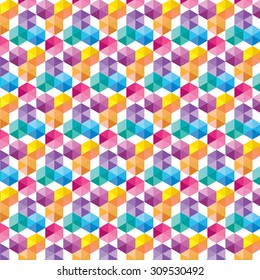 Retro pattern of geometric shapes. Colorful mosaic banner. Geometric hipster retro background with place for your text. Retro triangle background