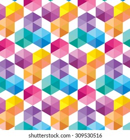 Retro pattern of geometric shapes. Colorful mosaic banner. Geometric hipster retro background with place for your text. Retro triangle background