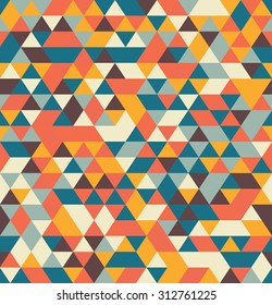 Retro pattern of geometric shapes. Colorful mosaic banner background. Geometric hipster retro background with place for your text. Retro triangle background