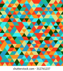 Retro pattern of geometric shapes. Colorful mosaic banner background. Geometric hipster retro background with place for your text. Retro triangle background