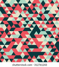 Retro pattern of geometric shapes. Colorful mosaic banner background. Geometric hipster retro background with place for your text. Retro triangle background