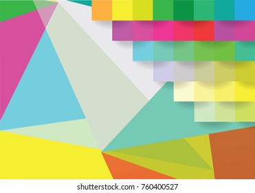 Retro pattern of geometric shapes. Colorful mosaic banner. Geometric hipster retro background with place for your text. Retro triangle background.

