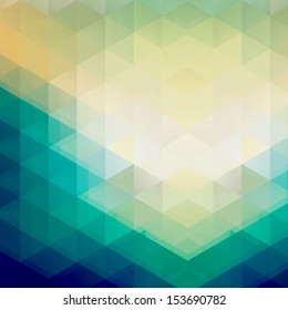 Retro pattern of geometric shapes. Colorful-mosaic-banner. Geometric hipster retro background. Retro triangle background