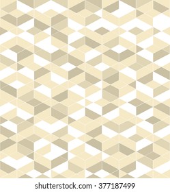 Retro pattern of geometric shapes. Gold mosaic banner. Seamless vector background