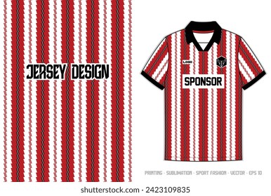 Diseño jersey de patrón retro, textura clásica, sublimación de impresión para fútbol, fútbol y béisbol. Moda deportiva color rojo 