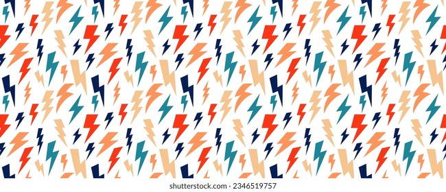 Retro pattern lightning bolt shape icons design vector illustration