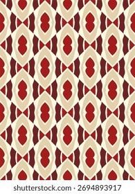 Retro pattern red cream color background seamless.